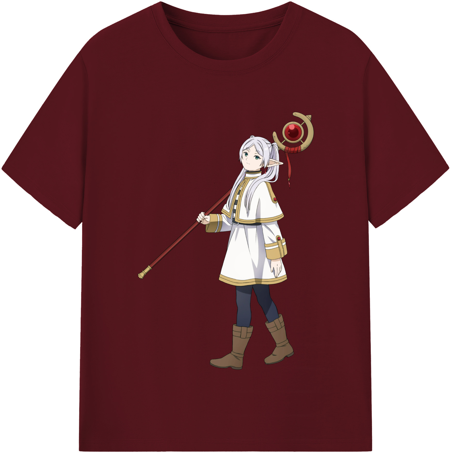 （画像用） 葬送のフリーレン Frieren 綿100％半袖Tシャツ（フロントプリント）